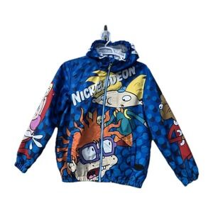 Members Only X Nickolodean Rug Rats Windbreaker Jacket Sz Med Retro Streetwear